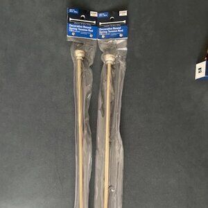 Pair Pewter Decorative Tension Curtain Rods